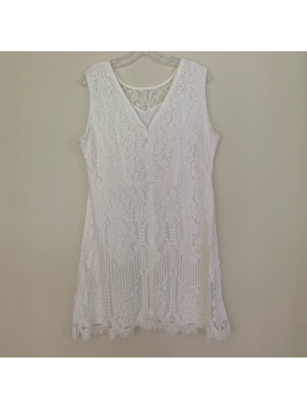 Mslg Round Neck V-Back Wedding Guest Floral Lace A Line Dress NEW - Picture 9 of 14